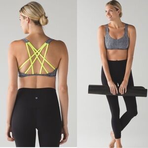 Lululemon Free To Be Tranquil Bra Fall Net White Black / Ray